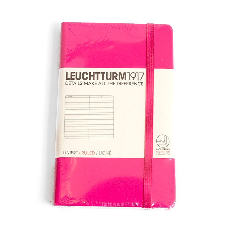 Leuchtturm, Memo & Notebooks, Hardcover, Art & School, A6, Ruled, 148837, Pink